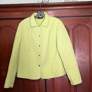 Pantology Mint Green Snap Button Down Quilted Jacket Size 14